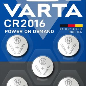 varta piles bouton cr2016, lot de 5, lithium coin, 3v, pour petits appareils électroniques clés de voiture, télécommandes, balances
