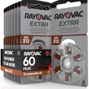 60 piles auditives rayovac 312 extra advanced / pile auditive pr41 /